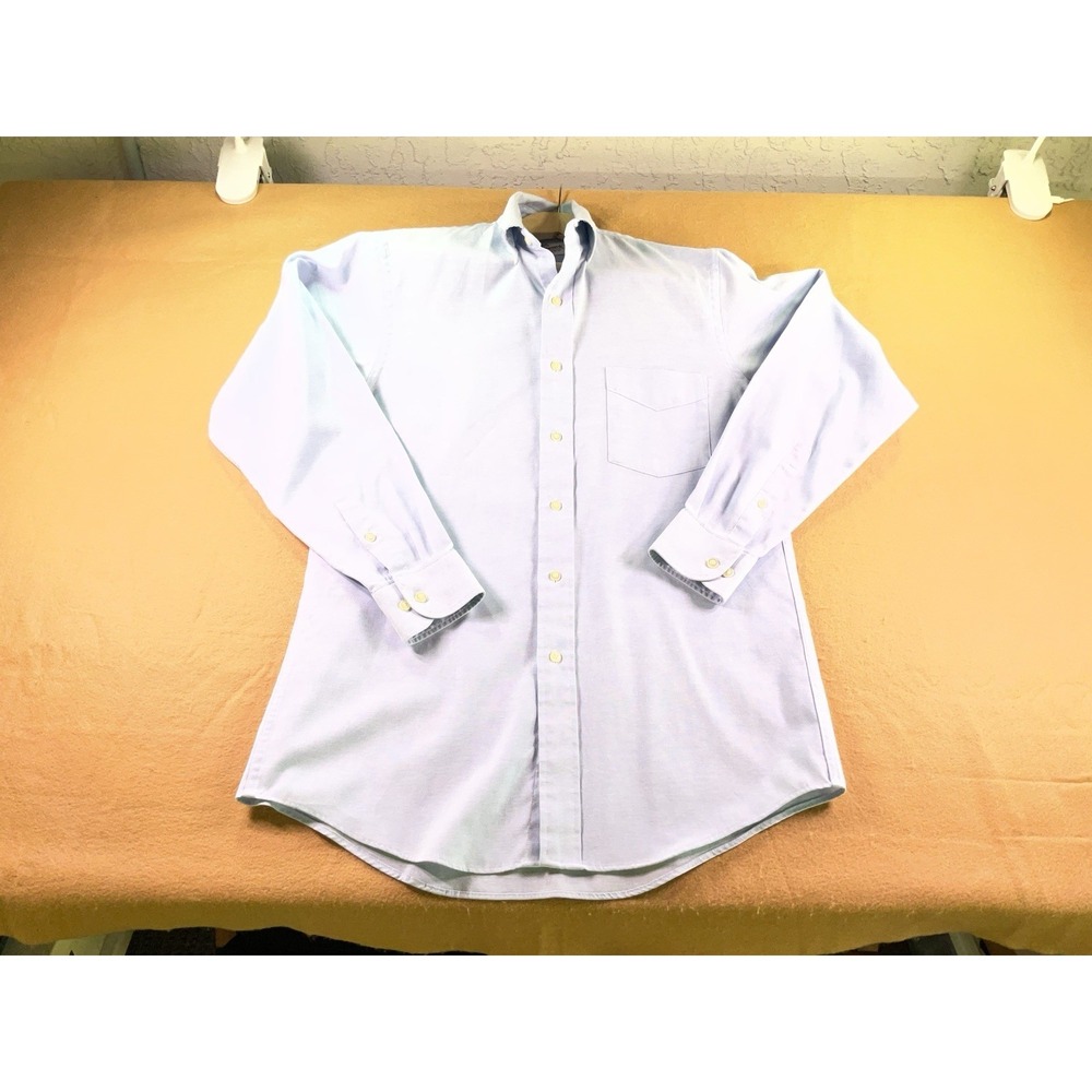 Vintage Sears Roebuck & Co. Button Up Dress Shirt Men's 15.5 32/33 Solid Blue
